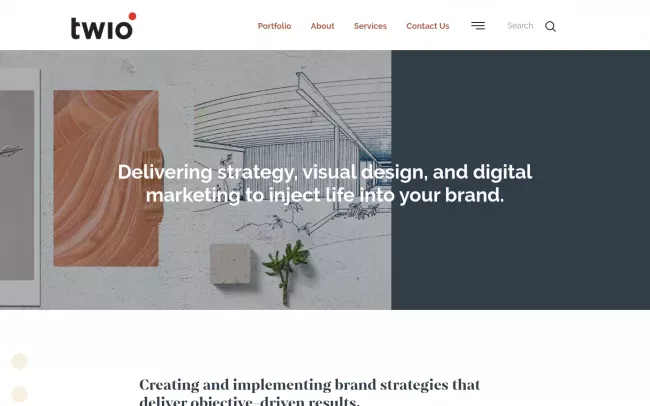 Screenshot of the TWIO Website