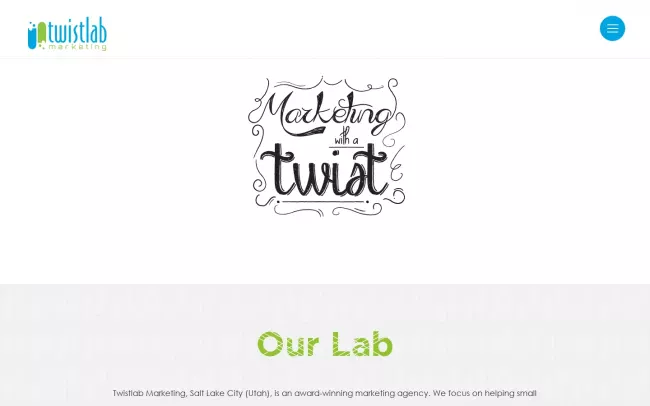 Screenshot of the Twistlab Marketing Website