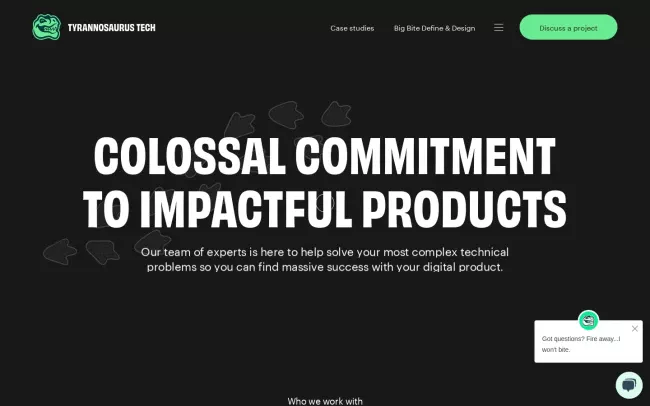 Screenshot of the Tyrannosaurus Tech Website