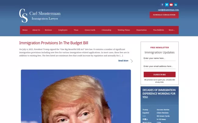 Screenshot of the Carl Shusterman Blog