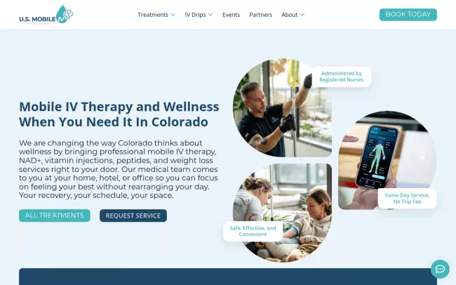 Screenshot of the U.S. Mobile IV Website