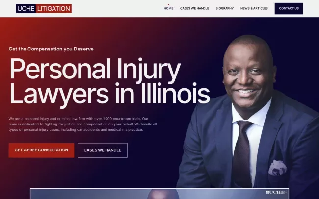Screenshot of the Uche Litigation - Criminal Defense & DUI Attorney Chicago Website