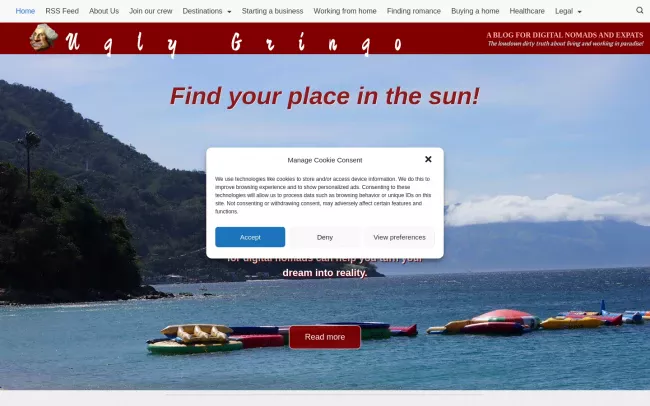 Screenshot of the Ugly Gringo Blog