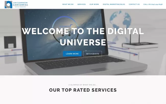 Screenshot of the Uncommon Contempos Digital Marketing Website