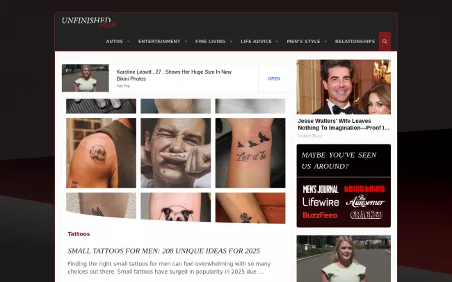 Screenshot of the Unfinished Man Blog