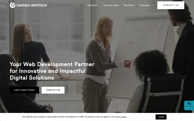 Screenshot of the Unified Infotech | Best Software Development Company Website