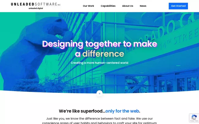 Screenshot of the Unleaded Software Website