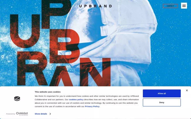 Screenshot of the UPBrand Website