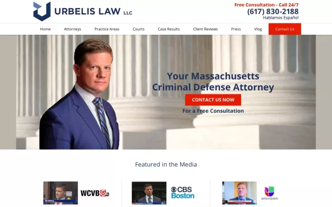 Screenshot of the Urbelis Law, LLC Website