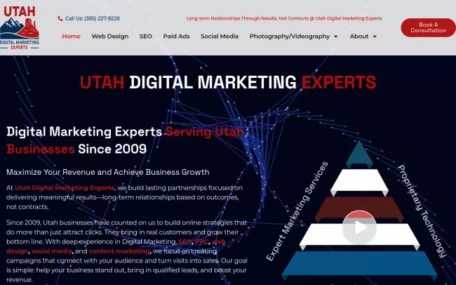Screenshot of the Utah Digital Marketing Experts Website