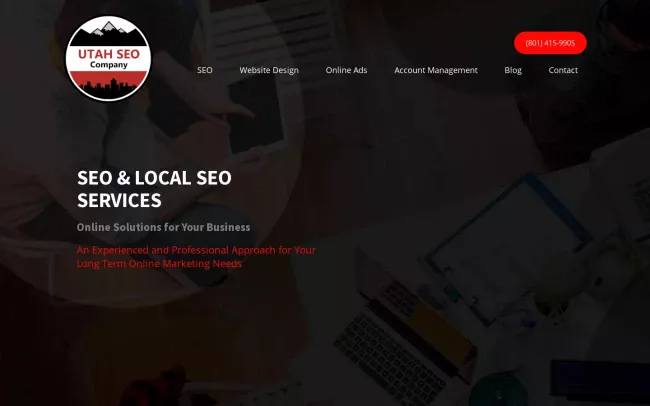 Screenshot of the Utah SEO Company Website
