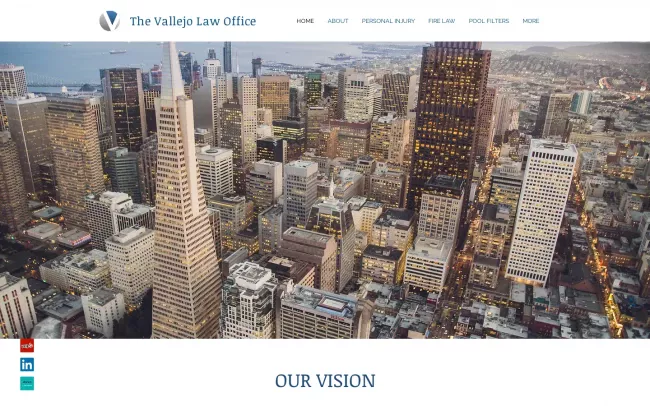 Screenshot of the The Vallejo Law Office Website