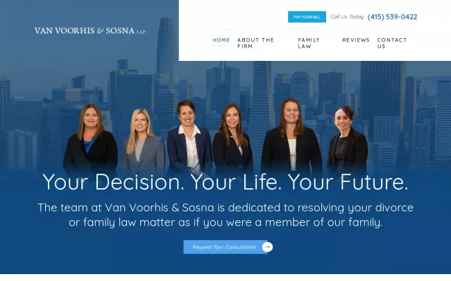 Screenshot of the Van Voorhis & Sosna LLP Website