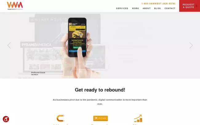Screenshot of the Van West Media Website Designers NYC Website