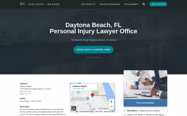 Screenshot of the Vasilaros Wagner Website
