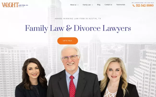 Screenshot of the Vaught Law Firm, P.C. Website