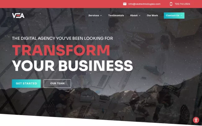 Screenshot of the VEA Technologies Website