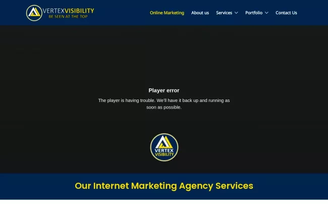 Screenshot of the Vertex Visibility Website