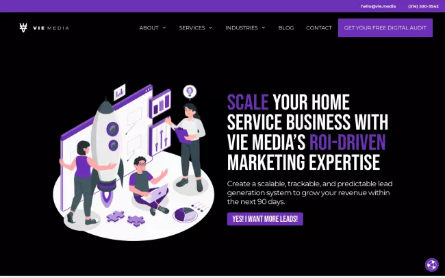 Screenshot of the VIE Media Website
