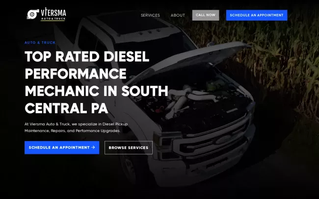 Screenshot of the Viersma Auto & Truck Website
