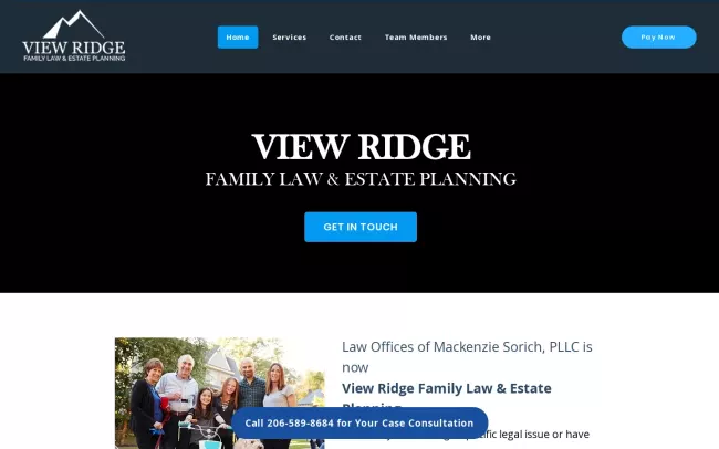 Screenshot of the View Ridge Family Law & Estate Planning Website