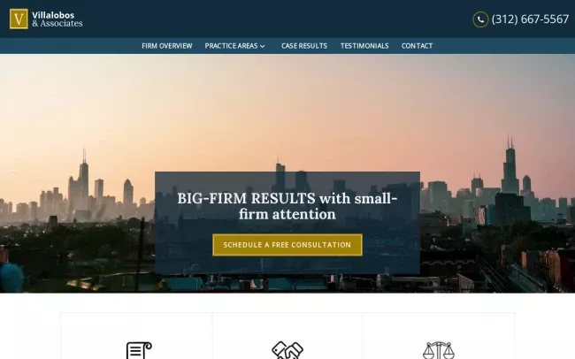 Screenshot of the Villalobos & Associates Website