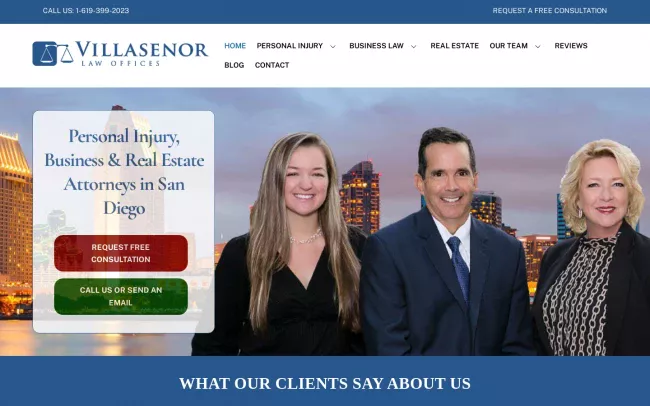 Screenshot of the Villasenor Law Offices Website