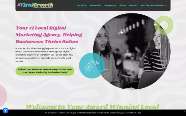 Screenshot of the Viral Growth Marketing Website