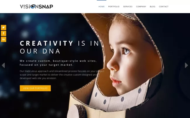 Screenshot of the VisionSnap, Inc. Website