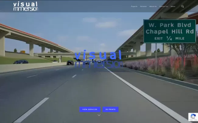 Screenshot of the Visual Immersion VR Website