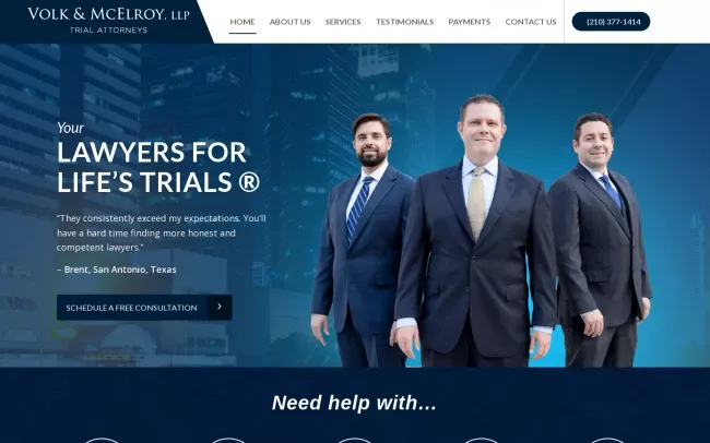 Screenshot of the Volk & McElroy, LLP Website