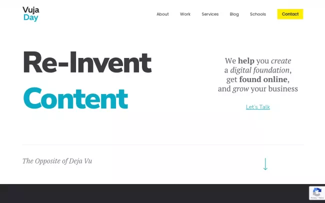 Screenshot of the VujaDay Creative Digital Agency Website