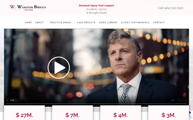 Screenshot of the W. Winston Briggs Law Firm Website