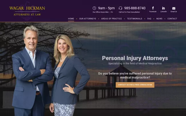 Screenshot of the Wagar Hickman, LLC Website