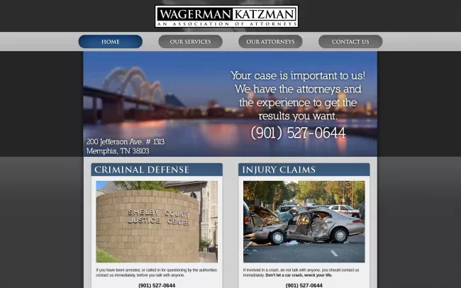 Screenshot of the WagermanKatzman Website