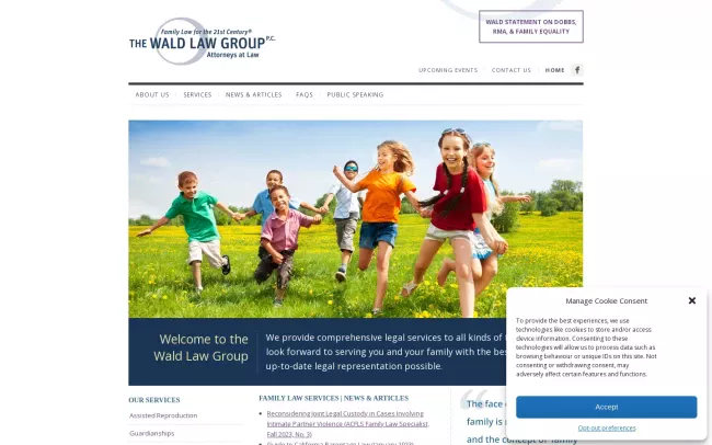 Screenshot of the The Wald Law Group Website