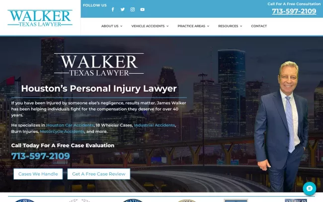 Screenshot of the Walker Texas Lawyer Website