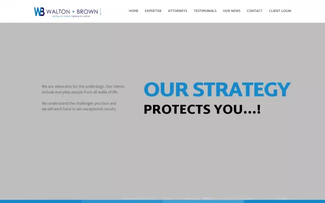 Screenshot of the Walton and Brown LLP Website