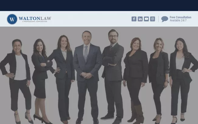 Screenshot of the Walton Law, A.P.C. Website