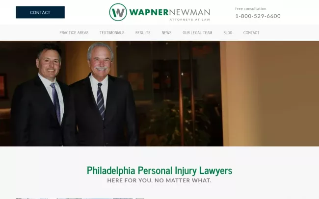 Screenshot of the Wapner Newman Website