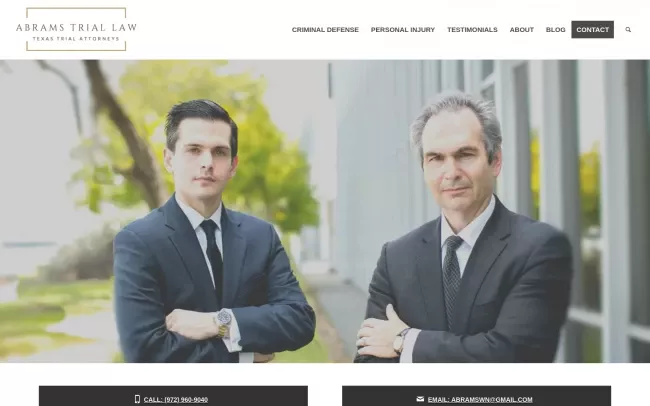 Screenshot of the Warren Abrams, P.C. Website