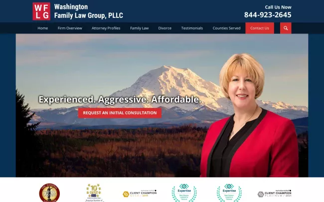 Screenshot of the Washington Family Law Group, PLLC Website