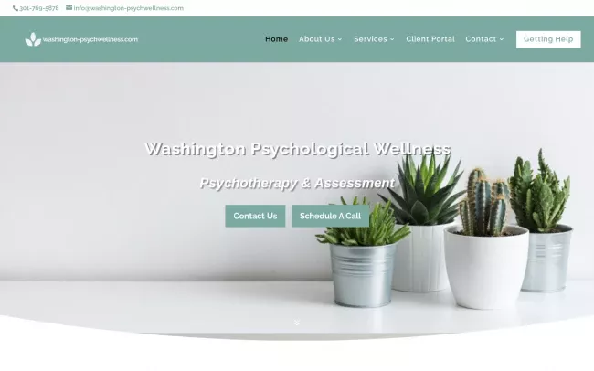 Screenshot of the Washington Psychological Wellness Website