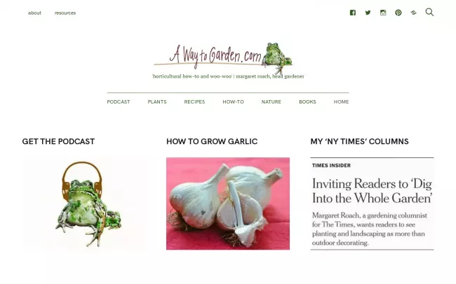 Screenshot of the A Way to Garden Blog
