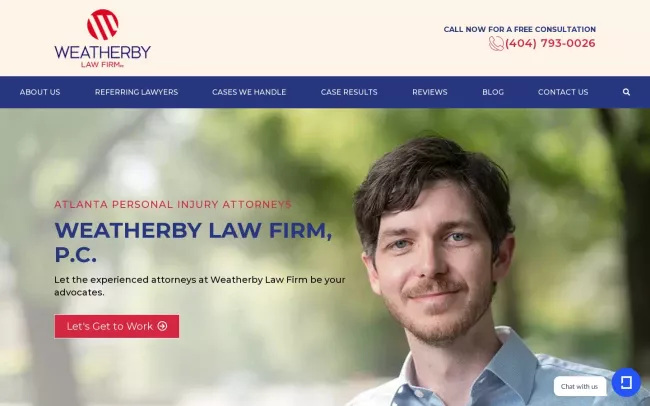 Screenshot of the Weatherby Law Firm Website