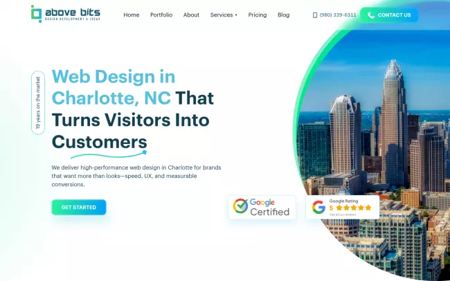 Screenshot of the Web Design for Brands Ready to Scale in Charlotte Website