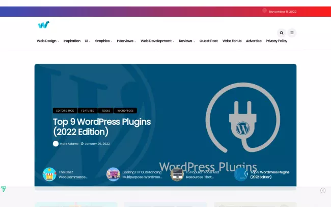 Screenshot of the Web Design Ledger Blog