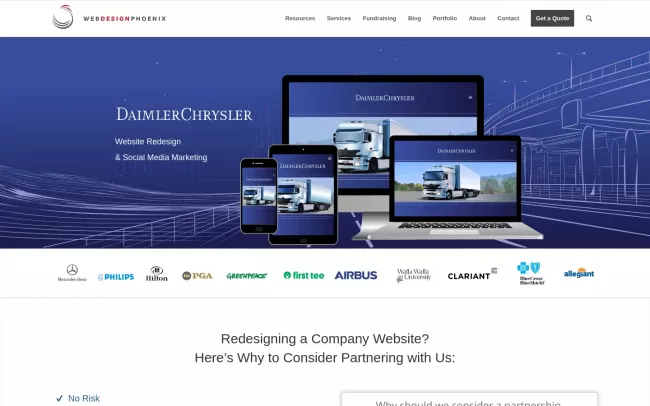Screenshot of the Web Design Phoenix, LLC Website