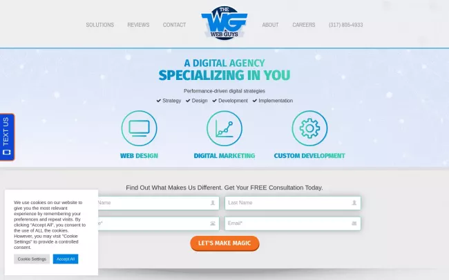 Screenshot of the The Web Guys Website