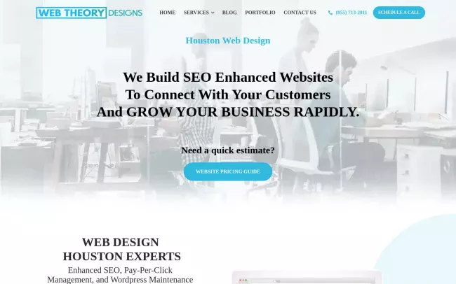 Screenshot of the Web Theory Designs Website